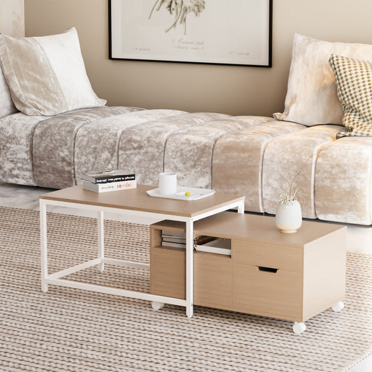 化粧テーブル ネストテーブル テーブル ローテーブル ドレッサー 鏡台 収納 引き出し 2個 コンパクト リビングテーブル