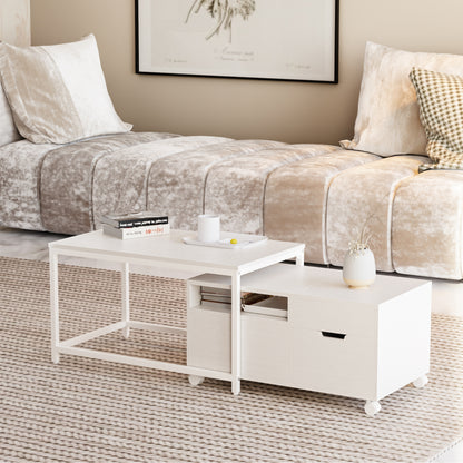 化粧テーブル ネストテーブル テーブル ローテーブル ドレッサー 鏡台 収納 引き出し 2個 コンパクト リビングテーブル