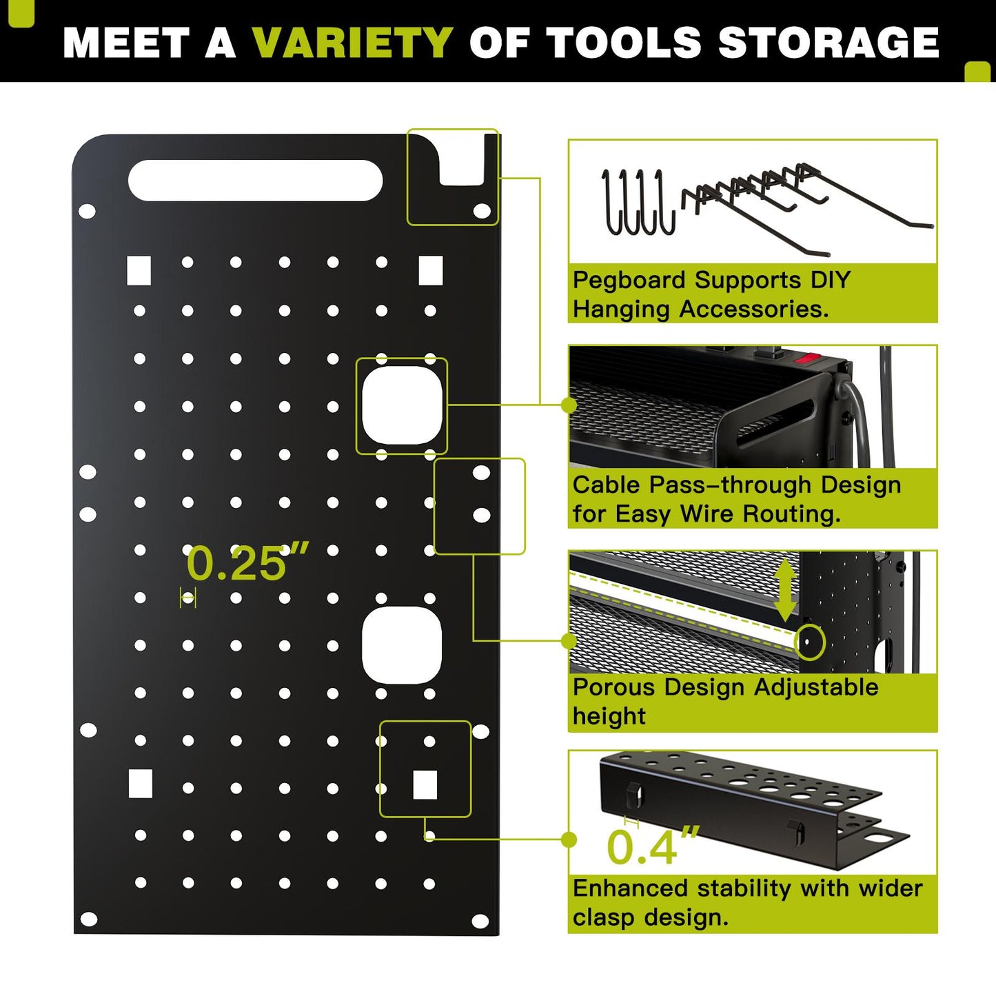 🔥TK Creator Recommendation: 4M+ Views Tool Rack,with 8 Outlets Charging Station,8 Drill Bit Holders,3 Shelves Power Tool Organizer