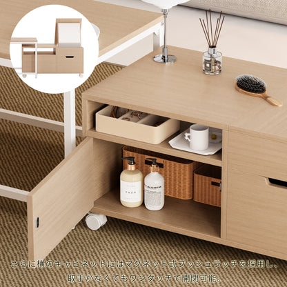 化粧テーブル ネストテーブル テーブル ローテーブル ドレッサー 鏡台 収納 引き出し 2個 コンパクト リビングテーブル